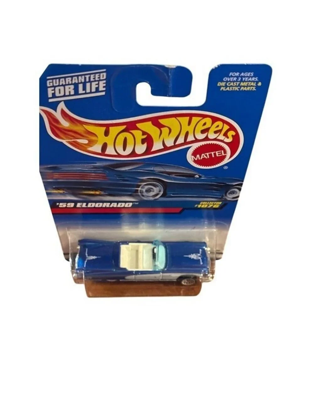 Vintage Die Cast Hot Wheels Mattel 59 Eldorado Car 1998 Collector 1078 Blue Whit